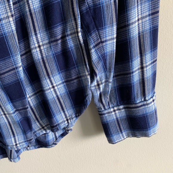 Madewell blue plaid checked button down shirt - Picture 3 of 7